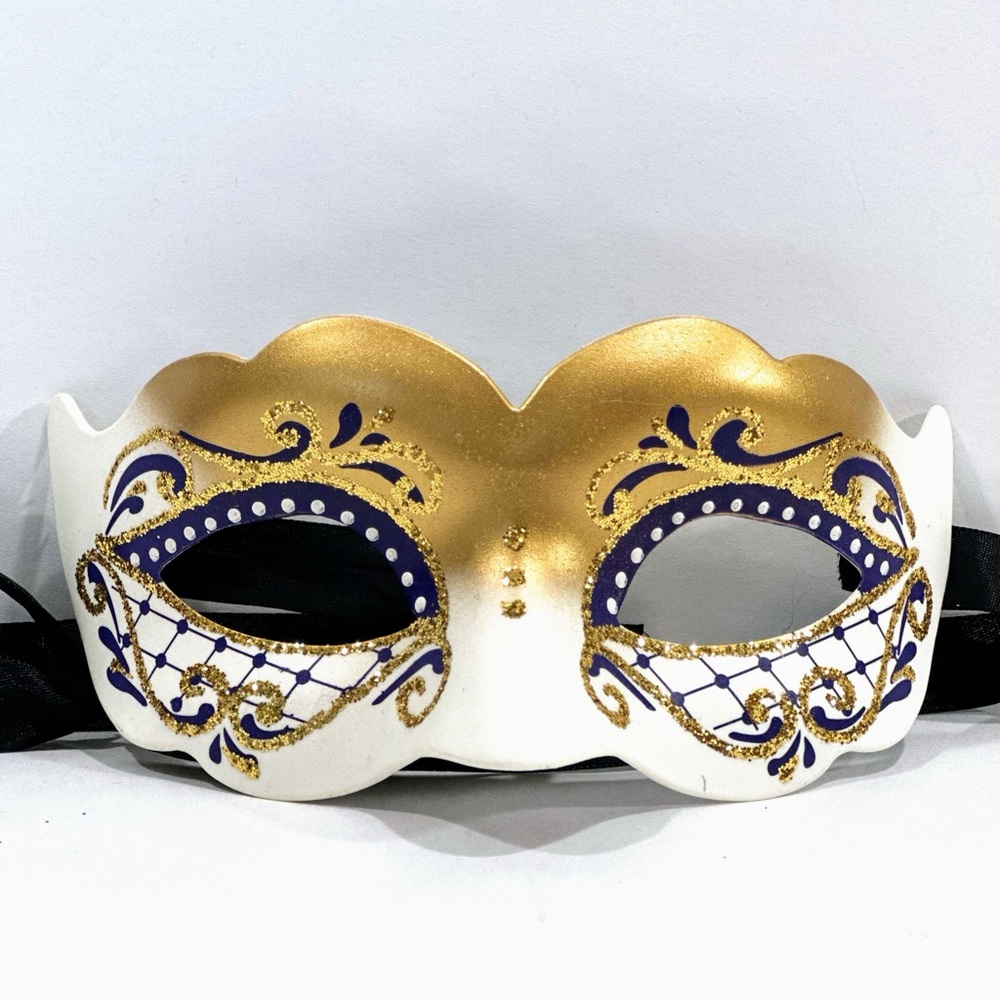 Original Venetian Eye Mask Hand Painted Made In Venice Italy Pre Owned